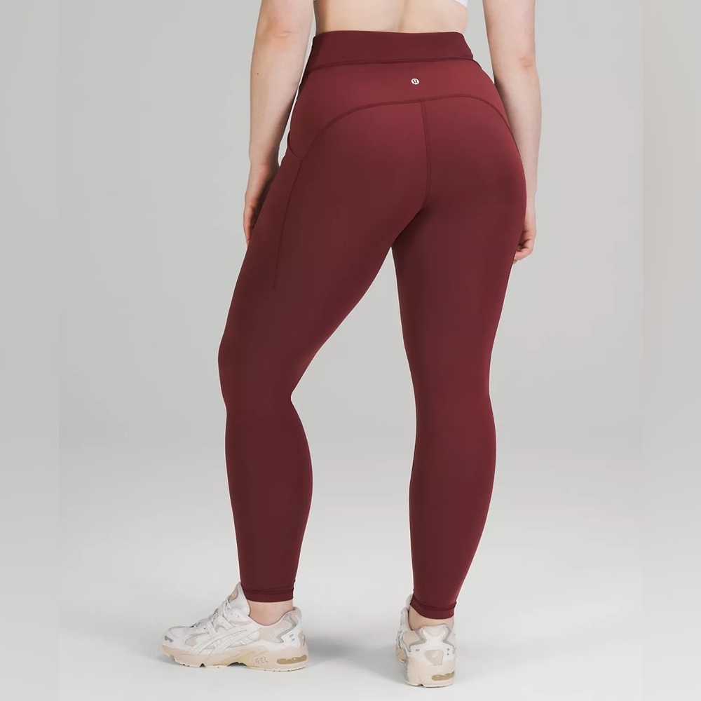 Lululemon Power-Thru High Rise leggings Red merlot